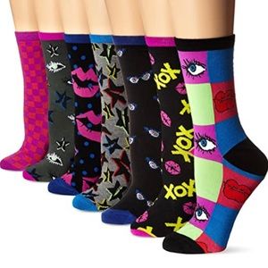 Betsey Johnson crew socks x7 pairs NEW limited edition